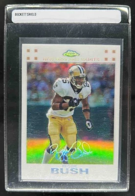 2007 Topps Chrome Reggie Bush White Refractor #/869 Saints - Image 1 of 2