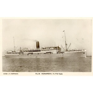 Postcard Early Real Photo View of Ship R L M Indrapoera. Z6 - Picture 1 of 2