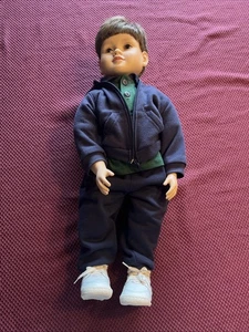 Vintage Junge MY TWINN PUPPE BRAUNE HAARE BRAUNE AUGEN 23" 1997 ANGEZOGEN - Bild 1 von 18