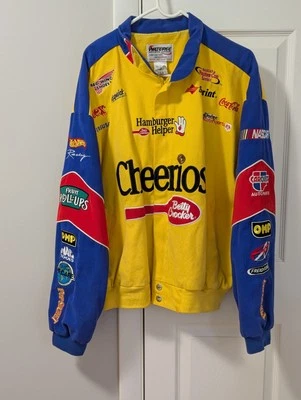 Chaqueta de carreras vintage Chase Authentics NASCAR Cheerios L amarilla como nueva Foto 1 de 4