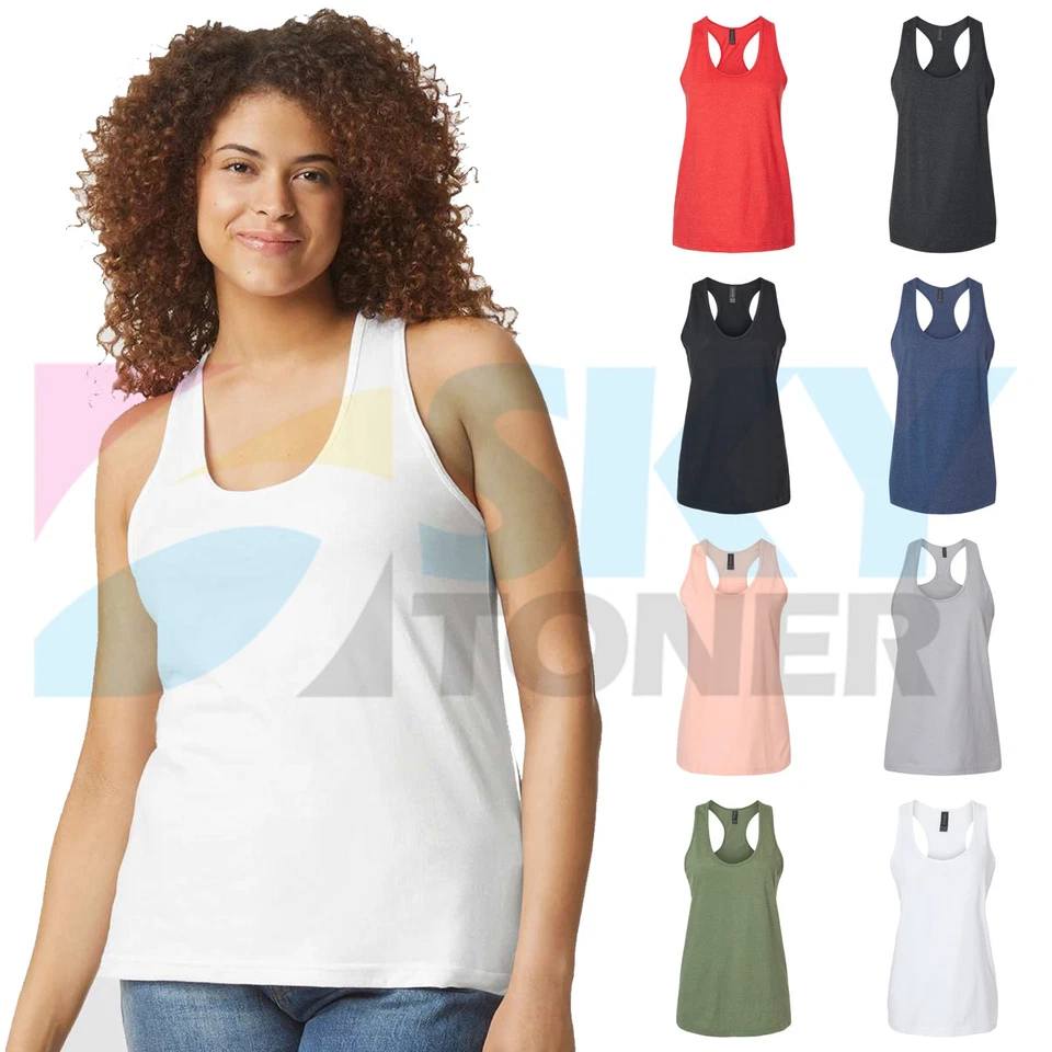 Camiseta sin mangas para mujer Softstyle Racerback CVC semi-ajustada Gildan 64220LCVC Foto 1 de 1