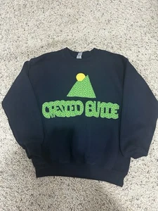 Navy Blue Unisex Hand Quilted Crested Butte Sweatshirt- Youth M - Picture 1 of 7