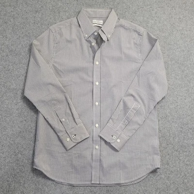 Lucky Brand Dress Shirt Men M 15/15.5 32/33 Black White Check Workwear Slim Fit  - Image 1 of 4