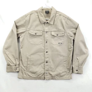 Oakley Shacket Jacket Mens Medium Tan Heavy Denim Snap Front Utility Workwear - Picture 1 of 10