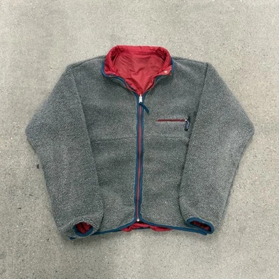 Vintage Patagonia Reversible Glissade Mens Red Full Zip Logo Bomber Jacket - Image 1 of 4