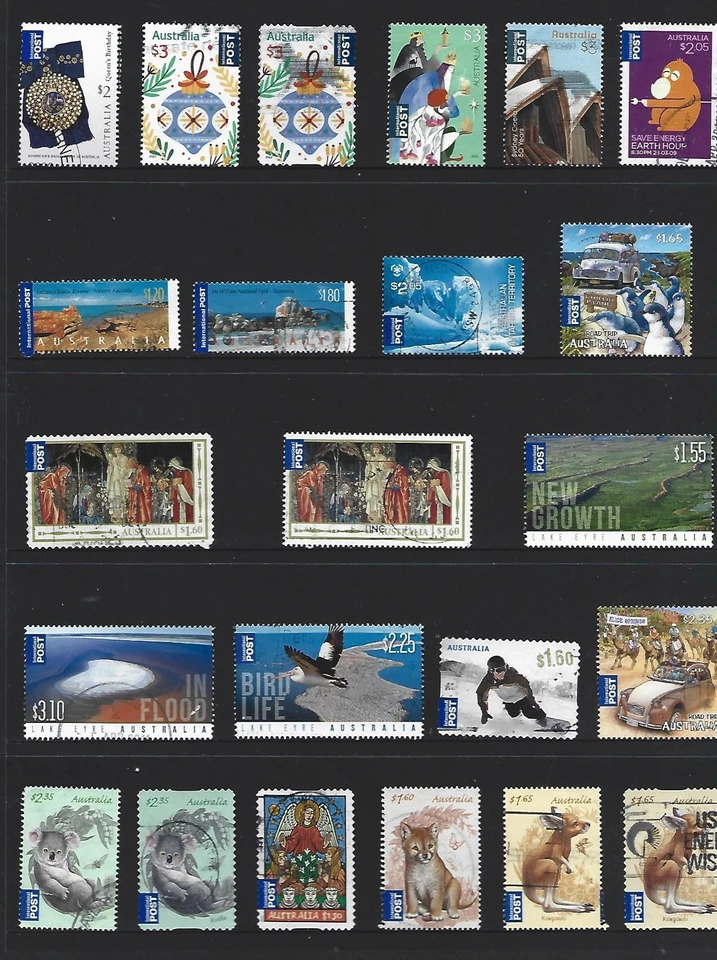Selection 23 Australian International Post Stamps including Self Adhesive Used - Image 1 of 1