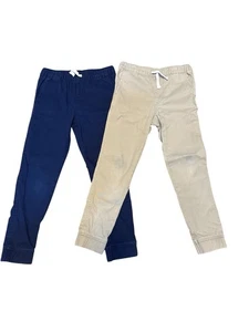 Boys Thereabouts Lot of 2 Jogger Pants Khaki Navy Blue Size XS 6/7 - Picture 1 of 6