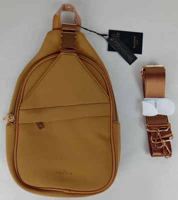 Bolso Bandolera Nuevo con Etiquetas Kedzie Sloane Sling Premium Neopreno Cuero Vegano Tostado Camel Foto 1 de 4