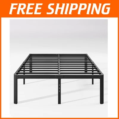 优雅特大号平台床架 - 18 英寸,易于组装,圆形转角用于安全 — 第 1/4 张图片