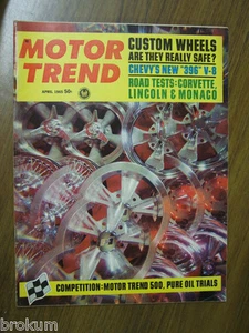 MOTOR TREND APRIL 1965 ROAD TESTS: CORVETTE, LINCOLN, MONACO - Picture 1 of 3