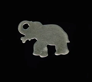 Vintage Elefant Silhouette glänzend silberfarben Pin, 1" - Bild 1 von 2