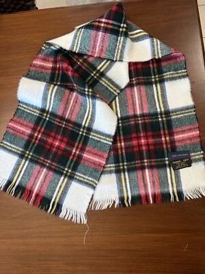Bufanda 50”x11” Acabada en Cachemira Clásica Tartán Rojo Cuadros Navidad Hombres Mujer Foto 1 de 4