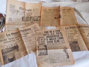 Vintage Newspapers WW2 1940s occupied France england roosevelt originals - Picture 1 of 6