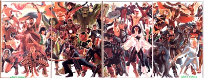 JUEGO DE CONEXIÓN AVENGERS ALEX ROSS VIRGEN CASI NUEVO UNCANNY 1 AVENGERS 4 + 5 INC #1 CASI NUEVO Foto 1 de 4