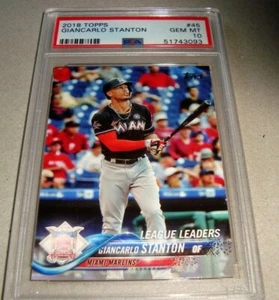 2018 Topps #45 GIANCARLO STANTON psa 10 Miami MARLINS - Picture 1 of 4