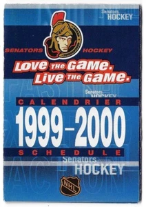 1999-00 Ottawa Senators NHL Hockey Schedule !!! Ottawa Citizen - Picture 1 of 2