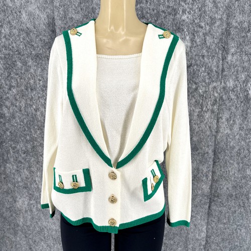 OFF WHITE Giacca Tasca Laura by Alyzia Lavorata a Maglia Donna Maniche Lunghe Anteriore Off Bianco Verde