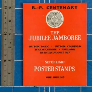 1957 B.P. CENTENARY-The Jubilee Jamboree-Sutton Park, England with set of stamps - Picture 1 of 3