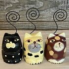 Pier 1 Imports Cat Photo Holders Wood Wire Red White Black Set of 3