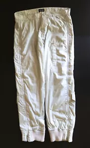 Armani Jean Ivory White Tactical Pockets Cargo Pants Air Out Zippers Size 36 - Picture 1 of 10