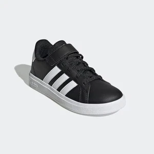 Adidas Niños Grand Court 2.0 EL K Nuevo GW6513 Negro Blanco 100% Auténtico - Imagen 1 de 6
