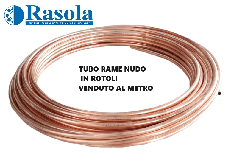 TUBO RAME COTTO VARIE MISURE NUDO IN ROTOLO VENDUTO AL METRO (5-6-8-10-12-14-16) - Immagine 1 di 1