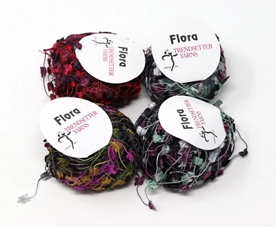 Trendsetter Flora Novelty Yarn Carry Along Red Purple Green Jewel Tone Shimmer 4 - Image 1 of 4