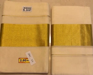 SET MUNDU WITH 3 INCHES kASAVU BOARDER (2pieces) - Picture 1 of 1