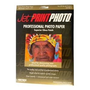 Jet IMPRESIÓN FOTO Papel Fotográfico Extra Pesado 15 Hojas Nuevo Sellado Carta Talla 8.5 x 11 - Imagen 1 de 3