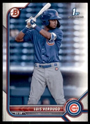 Luis Verdugo 2022 Bowman Prospects Rookie 1st Card RC | #BP-147 Chicago Cubs - Image 1 of 2