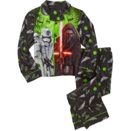Star Wars 2 PC Long Sleeve Button Down Pajama Set Boy Size 8  - Image 1 of 1