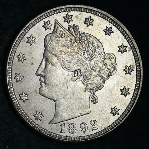 1892 Liberty V Nickel CHOICE BU * UNCIRCULATED * MS * FREE SHIPPING E184 ACBM Cover