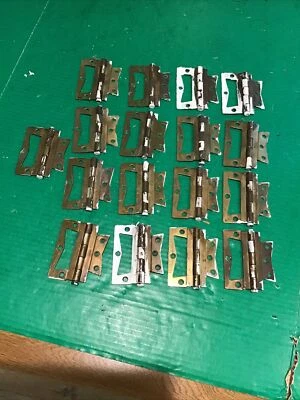 Lot of 17  4" Fastinge "No-Mortise" Brass Door Hinges, No Chiseling - Vintage - Image 1 of 4