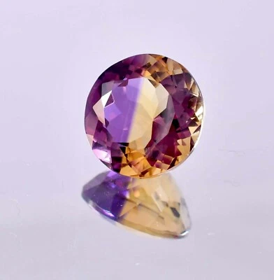 Flawless Natural 11 x 11 Bi-Color Bolivia Ametrine Untreated Gems GIT Certified - Image 1 of 4