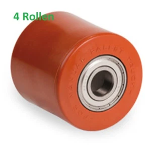 Polyurethan Rad Rollen Polyamidkern 82 x 70 mm Kugellager 4 x Gabelrolle als Set - Bild 1 von 3