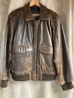 Mens Brown Leather Jacket U2 Wear Me Out Brand Size Large *Read*