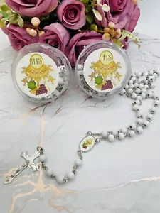 12 First Communion Party Favors wood rosary De Madera Recuerdos Para Communion - Picture 1 of 9
