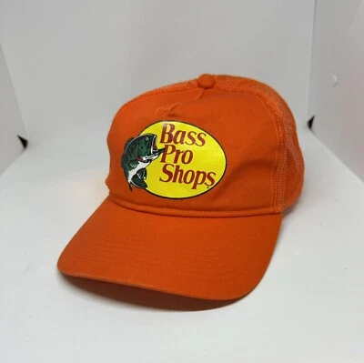 Gorra ajustable Bass Pro Shops naranja brillante SnapBack malla trasera Foto 1 de 4