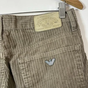 Vintage Armani Jeans Cords Corduroy Beige Jean Pants Trousers Size 34 - Picture 1 of 8