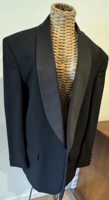 Chaqueta Esmoquin Negro Satinado Etiquetas Un Botón 46R Foto 1 de 4