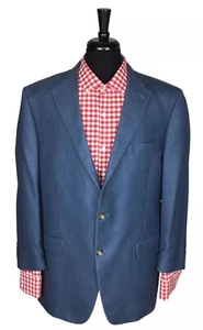 Hart Schaffner Marx Wool/Silk Men Blue Sport Coat Blazer Size 44R/46R - Picture 1 of 10