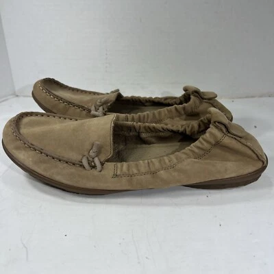 Hush Puppies Womens HPO2 Flex Tan Leather Loafer Moccasins Shoes Sz 8.5 Comfort - Image 1 of 4