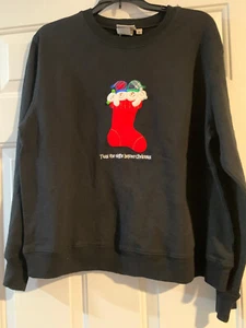 Hot Cotton T'Was The Night Before Christmas Ugly Christmas Sweatshirt Size M - Picture 1 of 5