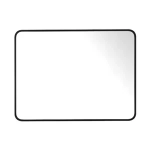 GETLEDEL 30” W x 40” H Rounded Rectangular Metal Framed Bathroom Mirror in Black - Picture 1 of 9