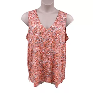 Top tejido Belle Kim grava para mujer cuello en V coral naranja cachemira talla XL aberturas laterales - Imagen 1 de 12