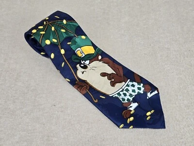 Corbata de colección 1996 Looney Tunes Mania Día de San Patricio Diablo de Tasmania Novedad Foto 1 de 4