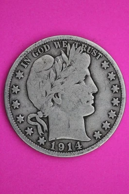 1914 S Barber Liberty Silver Half Dollar Guaranteed Authentic Genuine Coin 2334 - Image 1 of 3