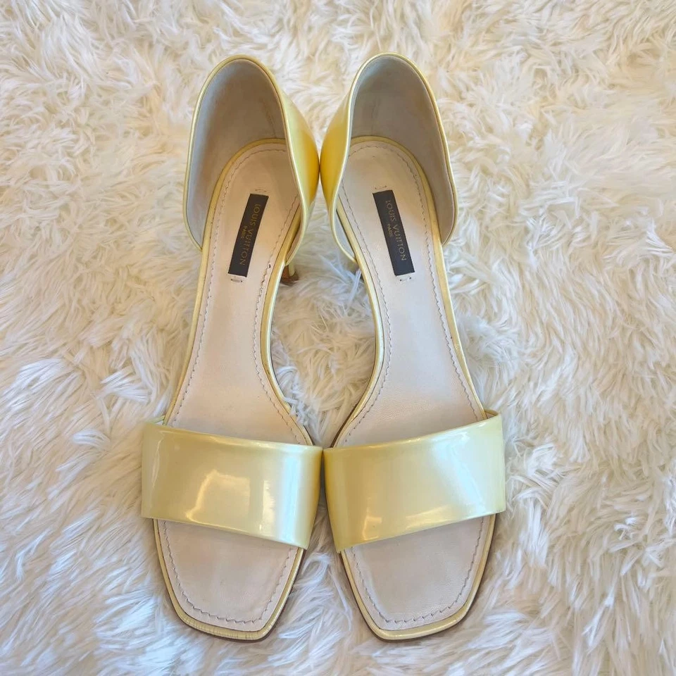 Zapatos de salón Louis Vuitton para mujer tacón de cuero amarillo UE 38 de Ja... - Imagen 1 de 4