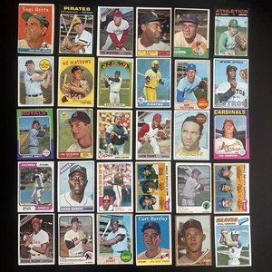 1958-84 Topps Hank Aaron Yogi Berra George Brett Rookie HOF RC LOT (30) Yaz Ryan - Picture 1 of 6