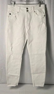 KanCan Jeans Damen Größe 13/30 Weiß Denim Distressed Cropped - Bild 1 von 16